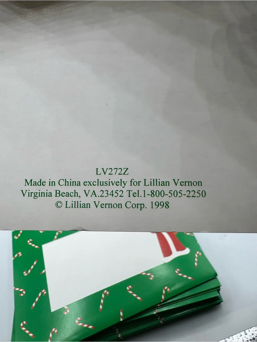 Vintage Lillian Vernon Green Greeting Card Photocards 272Z Cute Santa